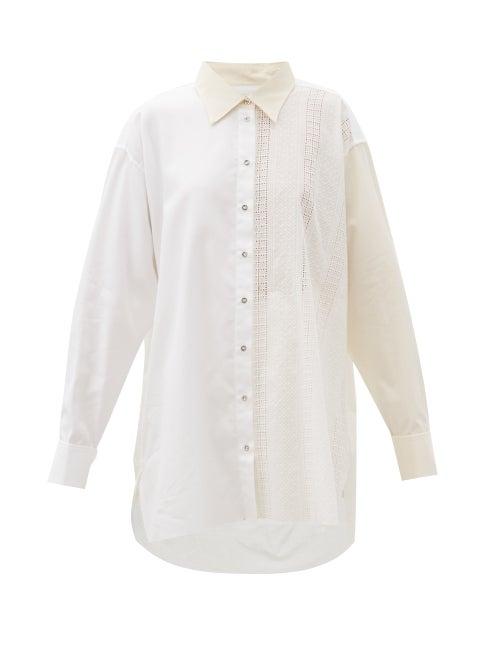 Matchesfashion.com Marques'almeida - Oversized Panelled Upcycled-cotton Shirt - Womens - White