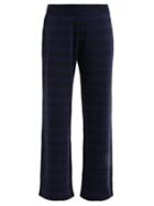 Matchesfashion.com Barrie - Rib Knitted Cashmere Track Pants - Womens - Navy Multi
