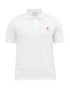 Matchesfashion.com Ami - Logo-patch Cotton-piqu Polo Shirt - Mens - White