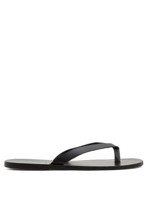 Matchesfashion.com Ancient Greek Sandals - Hero Leather Flip Flops - Mens - Black