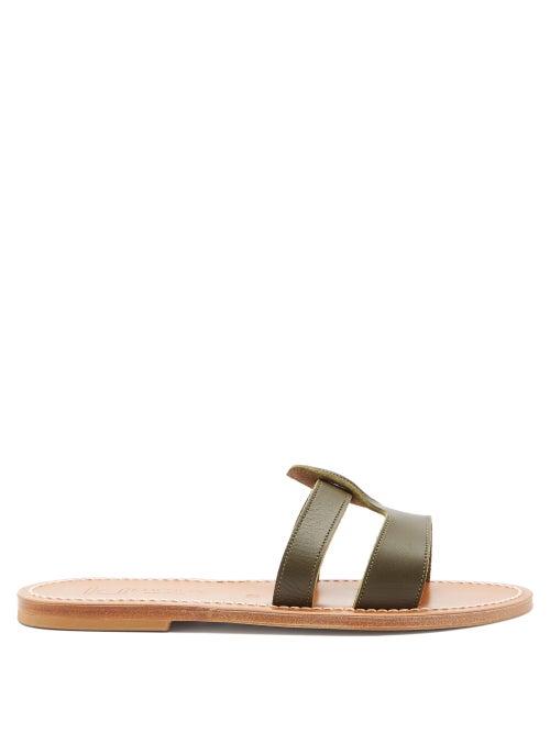 Matchesfashion.com K.jacques - Thanos Leather Slides - Womens - Khaki