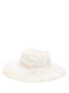Matchesfashion.com Stephen Jones - Tulle-veil Straw Trilby Hat - Womens - Beige Multi