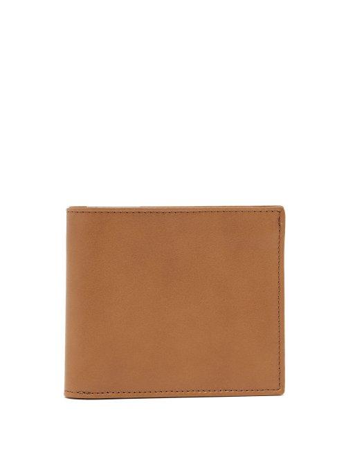 Matchesfashion.com Maison Margiela - Logo Embossed Leather Bi Fold Wallet - Mens - Tan