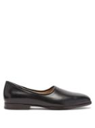 Lemaire - Square-toe Leather Slippers - Mens - Black