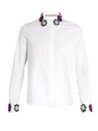 Mary Katrantzou Shane Floral-lace Embellished Collar Shirt
