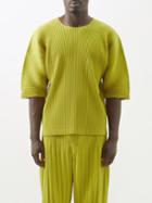 Homme Pliss Issey Miyake - Technical-pleated Top - Mens - Light Green