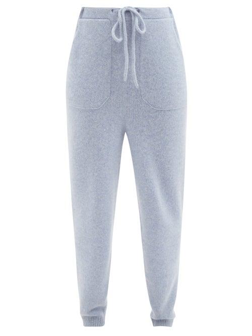 The Elder Statesman - Chunky-knit Cashmere Track Pants - Womens - Blue