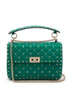 Matchesfashion.com Valentino - Rockstud Spike Medium Quilted Leather Shoulder Bag - Womens - Green