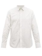 Matchesfashion.com Rochas - Striped Cotton Shirt - Mens - White