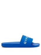 Matchesfashion.com Givenchy - Givenchy Logo Rubber Slides - Mens - Blue