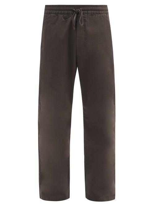 Matchesfashion.com Barena Venezia - Bativoga Drawstring-waist Cotton-blend Trousers - Mens - Brown