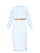Matchesfashion.com Loewe - Stand-collar Striped Poplin Shirt Dress - Womens - White Multi