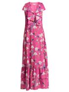 Matchesfashion.com Borgo De Nor - Carlotta Crepe Maxi Dress - Womens - Pink Print