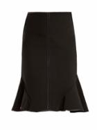 Matchesfashion.com Givenchy - Ruffle Trimmed Stretch Crepe Skirt - Womens - Black