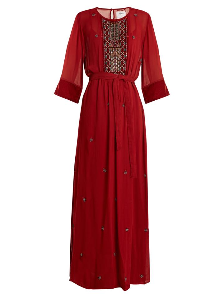 Velvet By Graham & Spencer Lyla Bead-embellished Sheer Dress