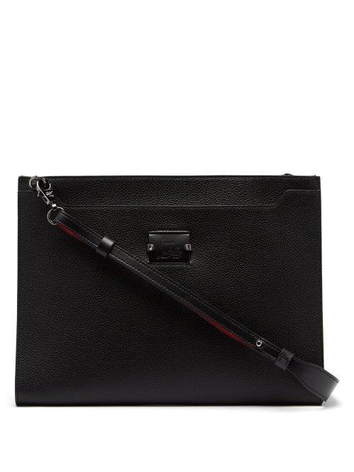 Matchesfashion.com Christian Louboutin - Skypouch Loubicity Stud Embellished Leather Clutch - Mens - Black Multi