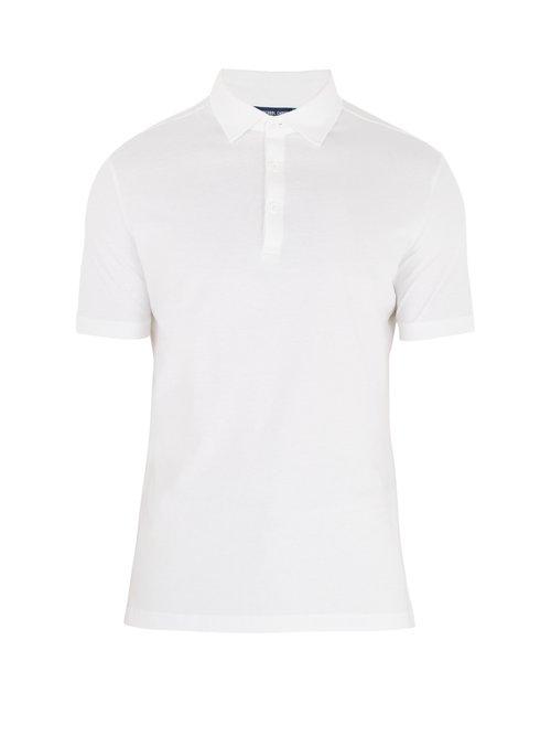 Matchesfashion.com Frescobol Carioca - Short Sleeved Cotton Jersey Polo Shirt - Mens - White