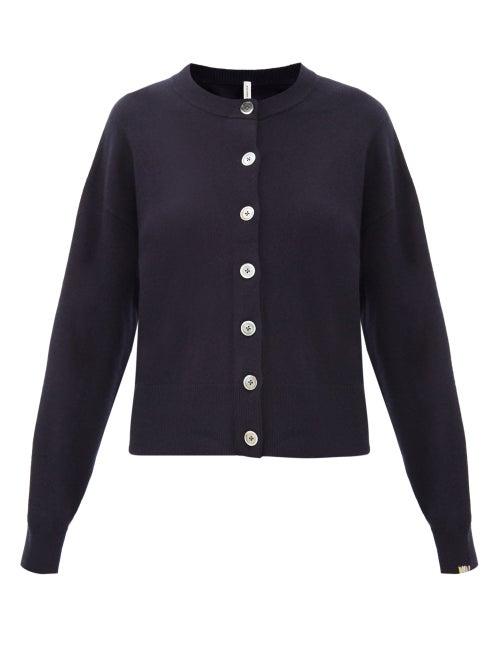 Matchesfashion.com Extreme Cashmere - Chou Stretch-cashmere Cardigan - Womens - Navy