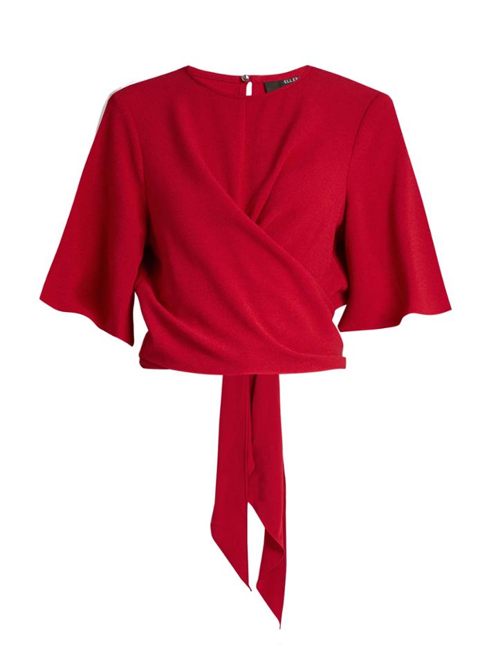 Ellery Dalliance Wrap-around Crepe Top