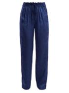 Peter Pilotto High-rise Floral-jacquard Satin Trousers
