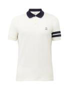 Matchesfashion.com Brunello Cucinelli - Crest-embroidered Cotton-piqu Polo Shirt - Mens - Cream