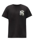 Matchesfashion.com Amiri - Snake Logo-print Cotton-jersey T-shirt - Mens - Black