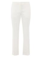 Matchesfashion.com Alexander Mcqueen - Satin-trimmed Leaf-crepe Trousers - Womens - Ivory