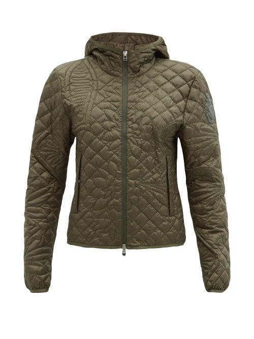 Matchesfashion.com 1 Moncler Jw Anderson - Whitby Hooded Floral-quilted Down Jacket - Womens - Khaki