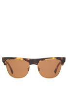 Matchesfashion.com Bottega Veneta - Clubmaster Tortoiseshell Effect Acetate Sunglasses - Womens - Tortoiseshell