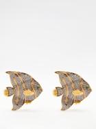 Begm Khan - Nemo 24kt Gold-plated Clip Earrings - Womens - Crystal