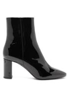 Matchesfashion.com Saint Laurent - Lou Patent Leather Ankle Boots - Womens - Black