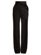 Haider Ackermann Calder Satin-panel Straight-leg Wool Trousers