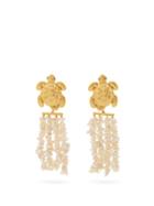 Matchesfashion.com Begum Khan - Tortuga Florence 24kt Gold-plated Clip Earrings - Womens - Gold