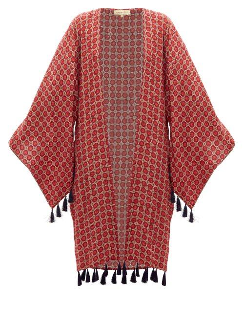 Matchesfashion.com Muzungu Sisters - Blossom Geometric Print Silk Kimono - Womens - Purple Multi