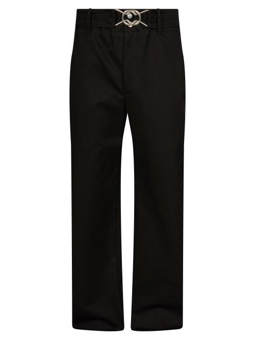 Bottega Veneta - Belted Twill Wide-leg Trousers - Mens - Black