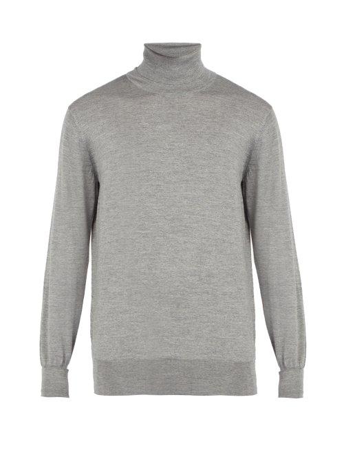 Matchesfashion.com Thom Sweeney - Roll Neck Wool Sweater - Mens - Grey