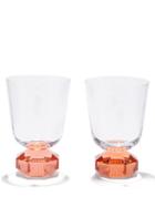 Reflections Copenhagen - Set Of Two Chelsea Crystal Glasses - Orange Multi
