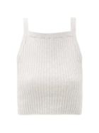 Ladies Lingerie Skin - Mariya Ribbed Cotton-blend Cropped Top - Womens - Light Grey