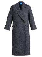 Matchesfashion.com M.i.h Jeans - Stamp Double Breasted Tweed Coat - Womens - Navy