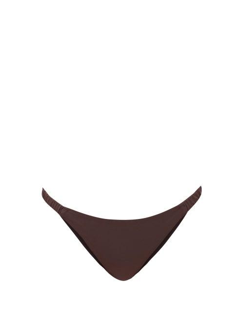 Matchesfashion.com Fisch - Corossol High-cut Bikini Briefs - Womens - Dark Brown