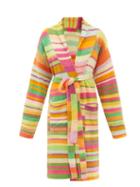 The Elder Statesman - Striped Cashmere Cardigan Robe - Womens - Green Multi