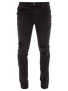 Matchesfashion.com Ksubi - Chitch Distressed Slim Leg Jeans - Mens - Black