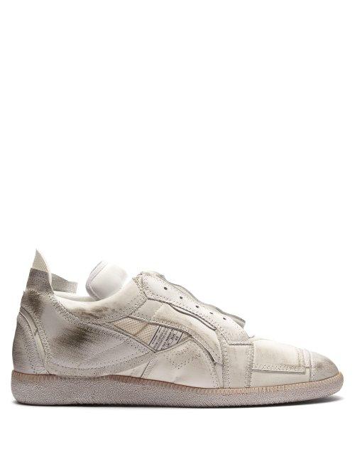Matchesfashion.com Maison Margiela - Collage Leather Low Top Trainers - Mens - White