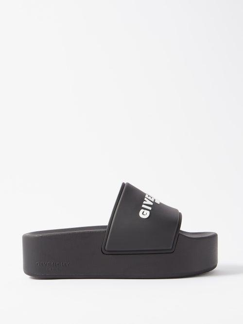Givenchy - Logo-embossed Platform Slides - Womens - Black