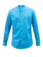 Sbline - Eton Stand-collar Cotton-poplin Shirt - Mens - Blue
