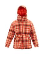 Perfect Moment - Star Gingham Quilted Down Ski Jacket - Womens - Orange Multi
