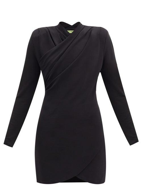 Matchesfashion.com Gauge81 - Tyver Wrap-front Crepe-jersey Mini Dress - Womens - Black
