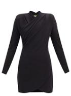 Matchesfashion.com Gauge81 - Tyver Wrap-front Crepe-jersey Mini Dress - Womens - Black