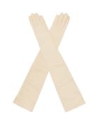 Jil Sander - Long Leather Gloves - Womens - Cream