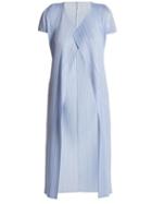 Matchesfashion.com Pleats Please Issey Miyake - Short Sleeved Pleated Jacket - Womens - Light Blue